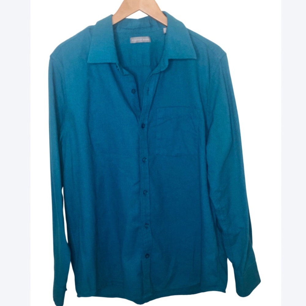 Geoffrey Beene Teal Button-Up Shirt